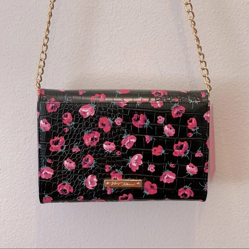Betsey Johnson Floral Crossbody Wallet Handbag - Picture 4 of 13